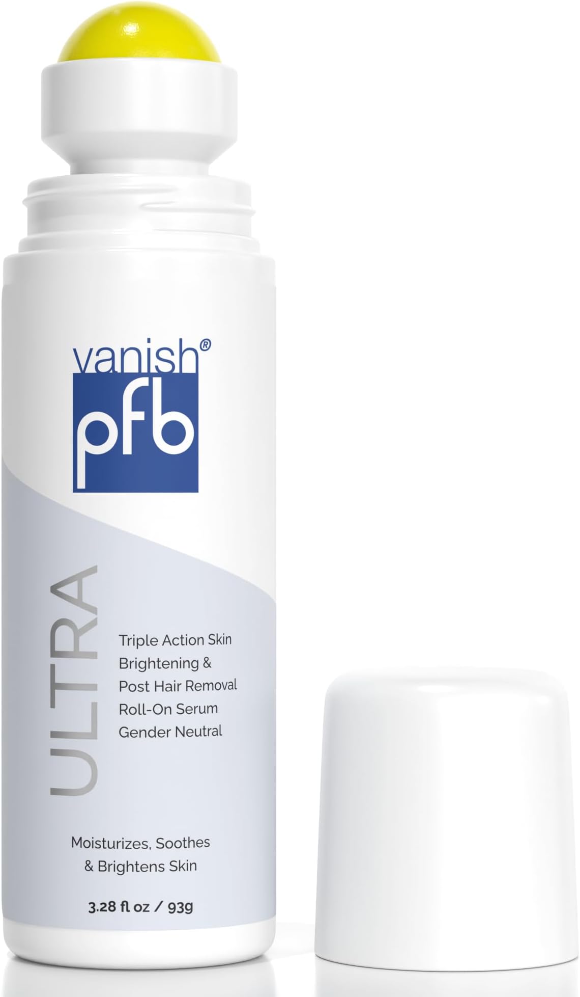 PFB Vanish Ultra with Chromabright & Shitake Mushroom, Triple Action Dark Spot Remover, Ingrown Hair & Razor Bump Stopper, Roll-On Skin Care Treatment, 93g – New Formula