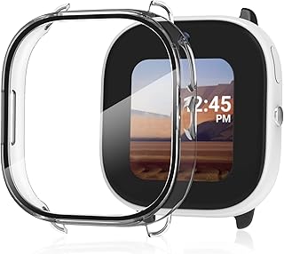 Polyjoy Screen Protector Compatible with Verizon Gizmo Watch Disney Edition Kids Smartwatch, Full Coverage PC Hard Case with Tempered Glass - Clear（Not Compatible with Gizmo 3）