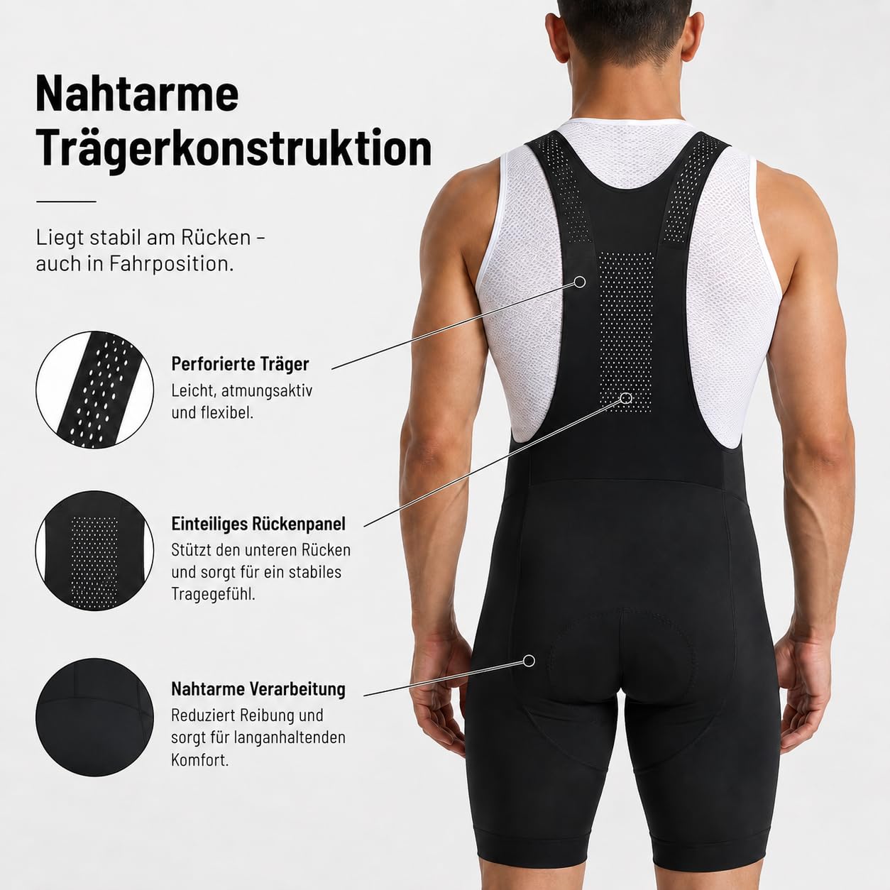 Przewalski Radlerhose Herren 4D Gepolstert, Fahrradhose Herren für Straße und Bergfahrten