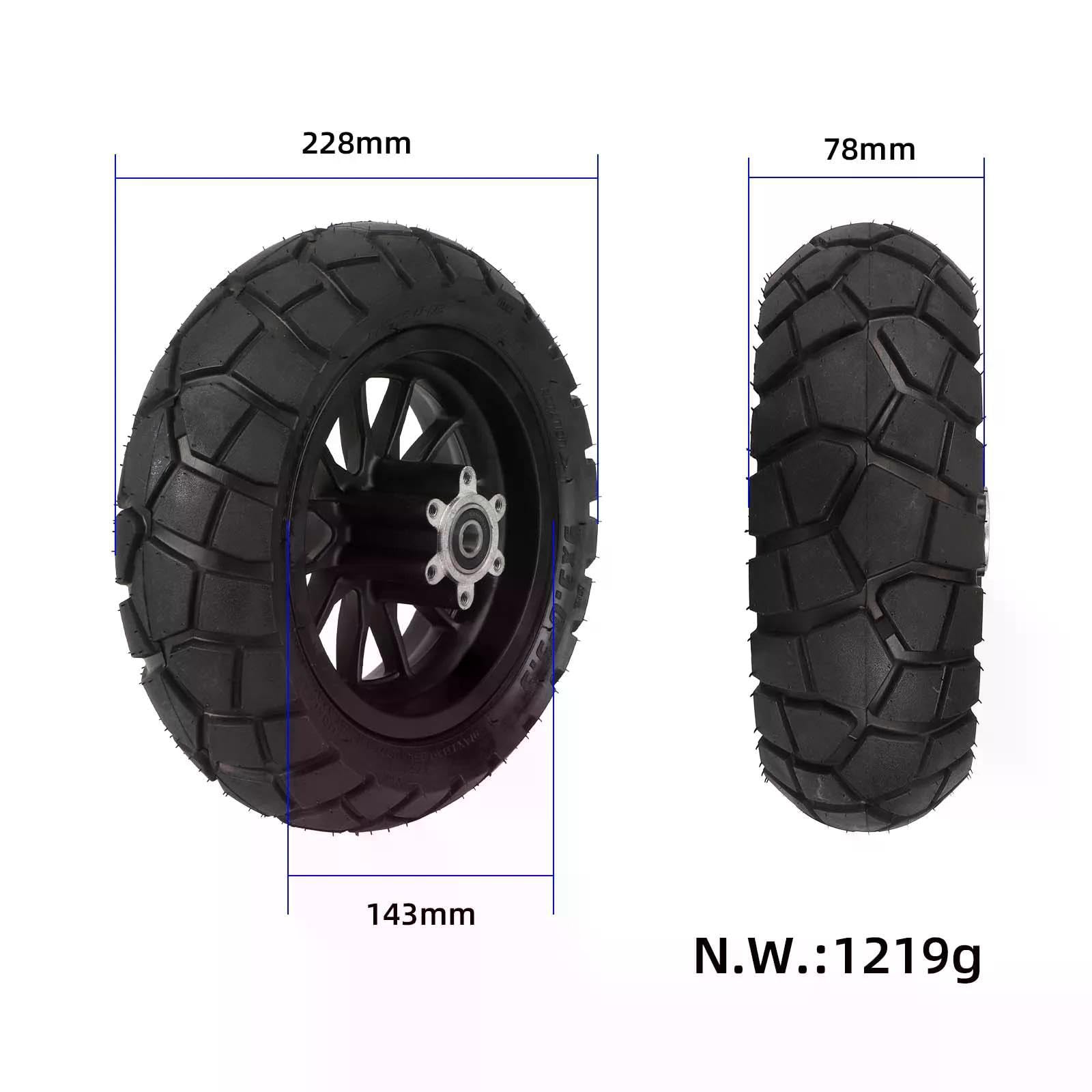 Ruota Anteriore per Kukirin G2 Pro Monopattino Elettrico, 9x3,0-5,5 Pneumatico Anteriore di Ricambio Antideflagrante, Antiscivolo, 9x3.0-5.5 Kukirin G2 Pro Ruote + Pneumatici Tubeless