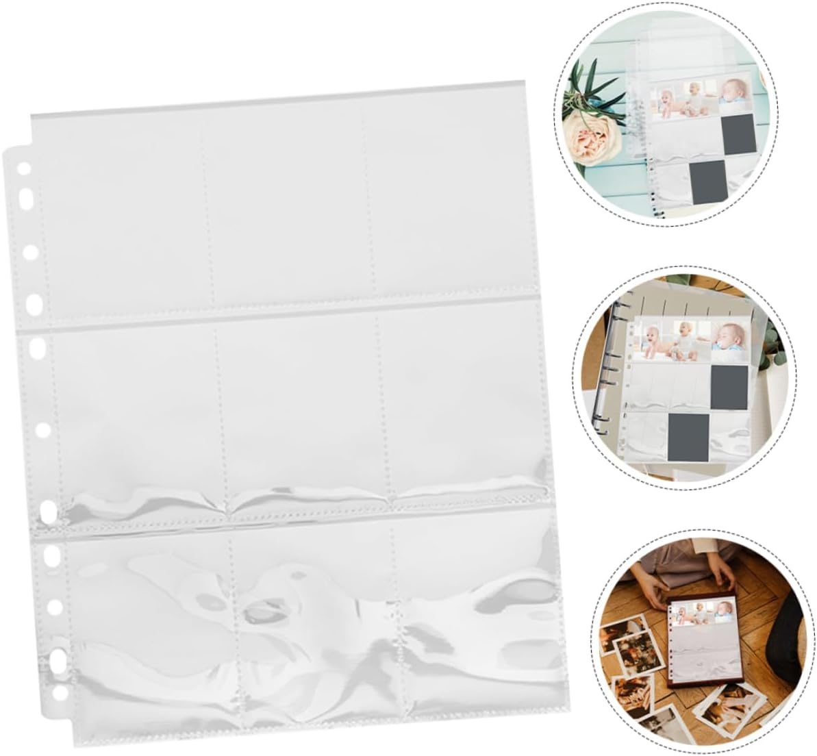 10sheets Slot Photo Card Holder Photo Sleeves Trading Card Sleeves for Album