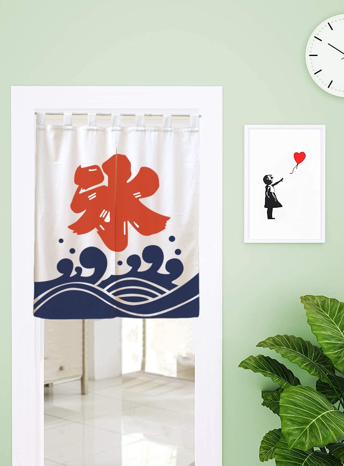 レトロポップ☆紫メッシュ　ファンシーロング暖簾 レトロポップ☆紫メッシュ ファンシーロング暖簾 のれん