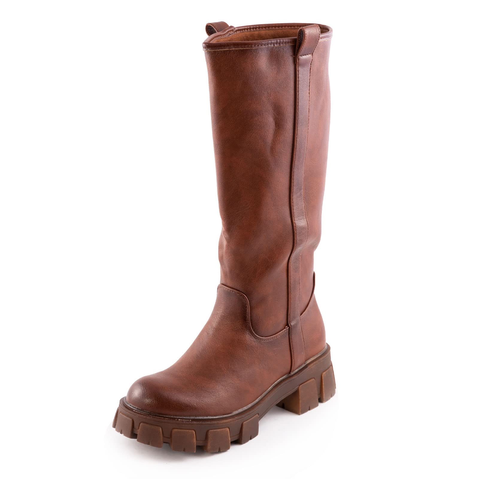 Toocool Bottes de moto pour femme motard bottes d'hiver chaussures décontractées YG882, marron, 37 EU