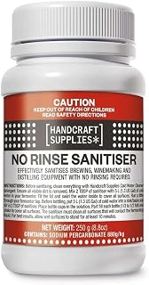 Handcraft Supplies No Rinse Sanitiser 250g | Food Grade Brewing Equipment Sanitizer | Fast-Acting, Odorless & Tasteless | ...