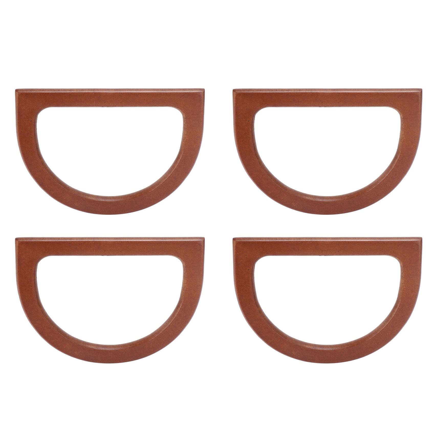 CTRLZS 4PCS D-Shaped Wooden Purse Handles, Wood Replacement Handles for DIY Bag Purse Handbags Clutch Making (Brown)