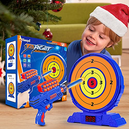 KMUYSL Shooting Game Toy for Age 5 6 7 8 9 10+ Years Old Kids, Boys - Digital Electronic Scoring Auto Reset Shooting Targets with Foam Dart Toy Gun - Ideal Gift - Compatible with Nerf Toy Guns