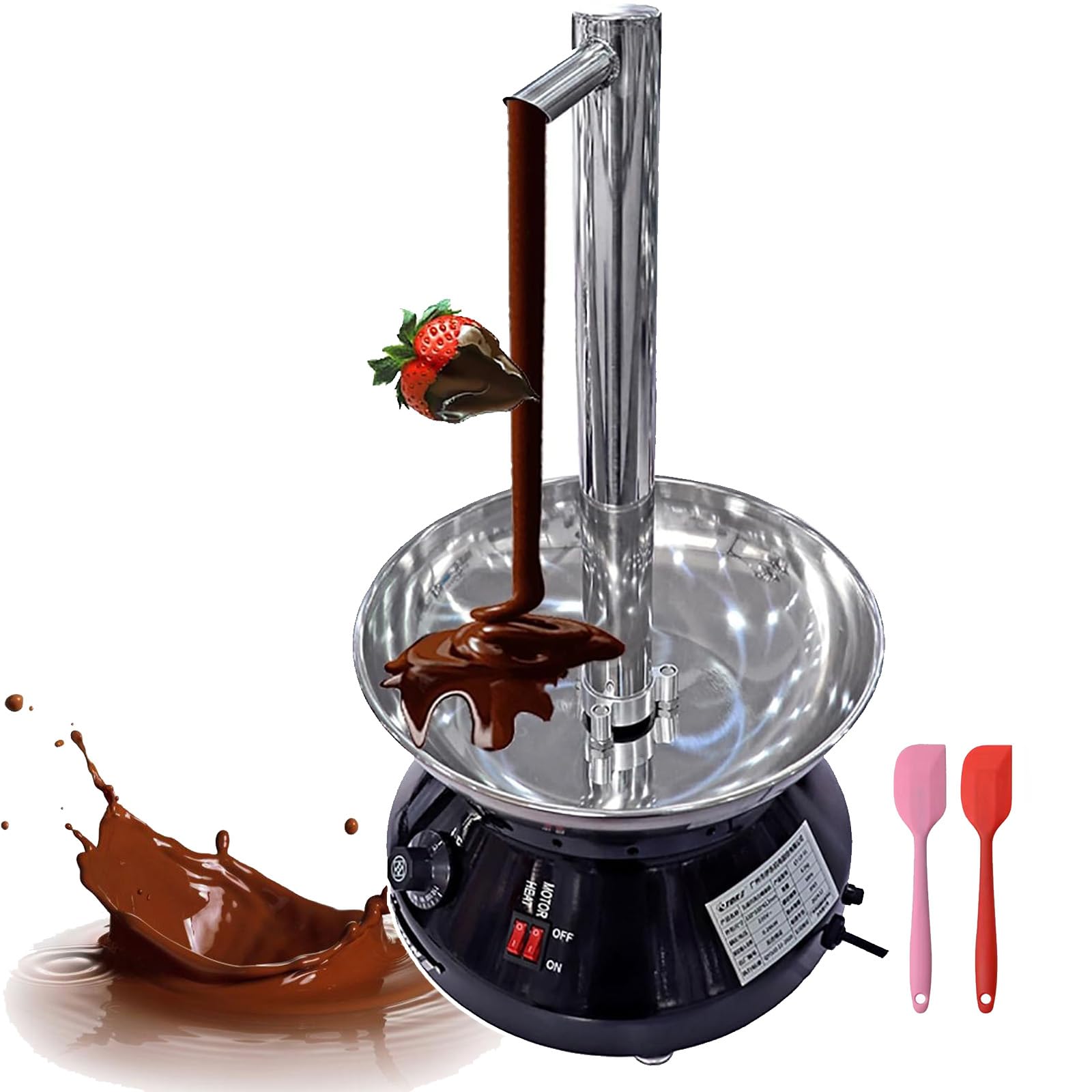 VitalisWorks Chocolate Fountain Machine,Adjustable Temperature 86-230°F, Electric Fondue Fountain For Parties, Weddings & Birthdays,Faucet Model Chocolate Waterfall Maker (Black)