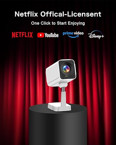 Miniatura 2 de Licencia de Netflix e integradoProyector inteligente WiFi PANSEBA con soporte telescópico, 4K compatible con 300 pulgadas, proyector de películas