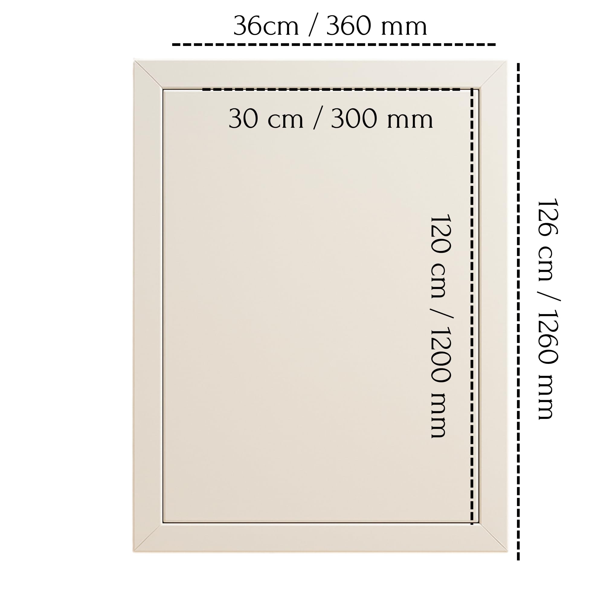 TMALASER Drzwi rewizyjne metalowe 30 x 120 cm stal ocynkowana – klapa rewizyjna biała 300 x 1200 mm push to open/Klick-Klack - drzwi inspekcyjne do ścian murowanych i karton-gips