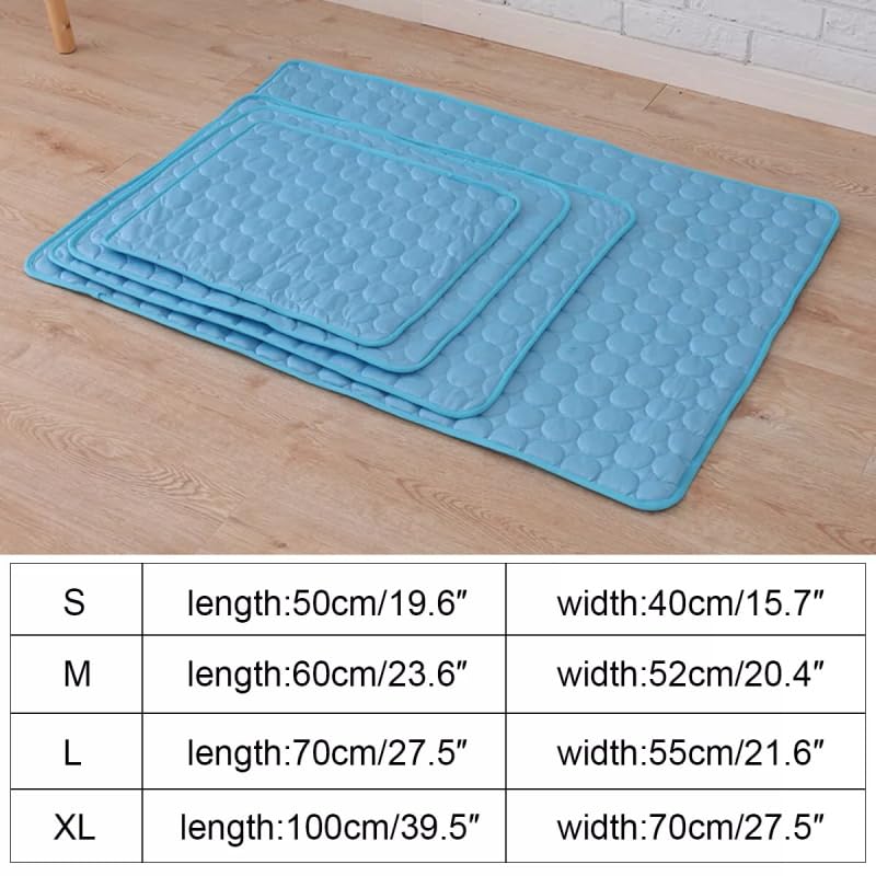 Kühlbettmatte Für Hunde & Katzen – Waschbar, Atmungsaktiv, Selbstkühlend (Eisseide-Oberfläche) | Größen 55x70 Cm & 90x70 Cm, Für Drinnen & Draußen