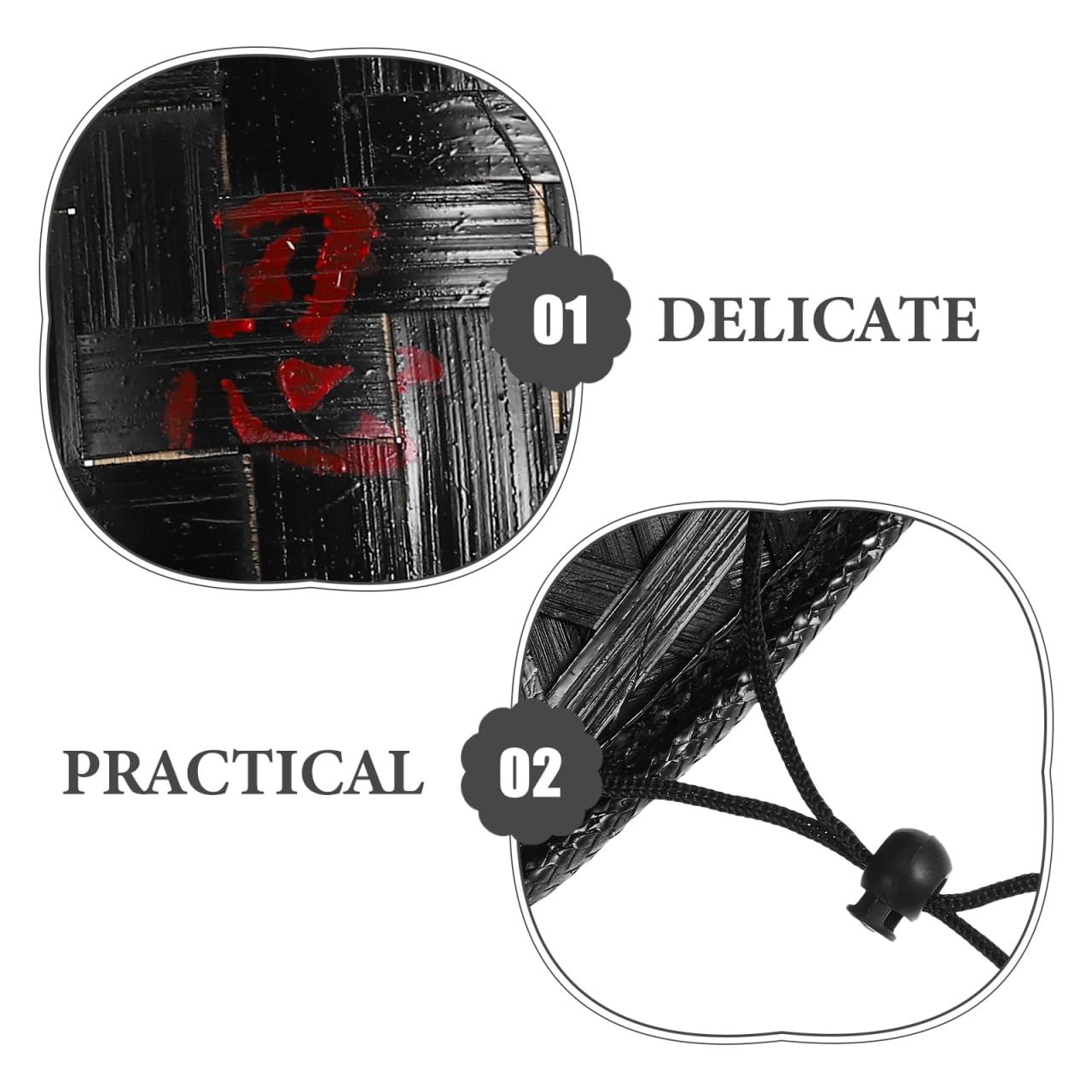LIFKOME 1/2 confezioni Giappone Samurai Cappello Ninja Bamboo Hat Cono Cinese Cappello di paglia per Cosplay Party Accessorio