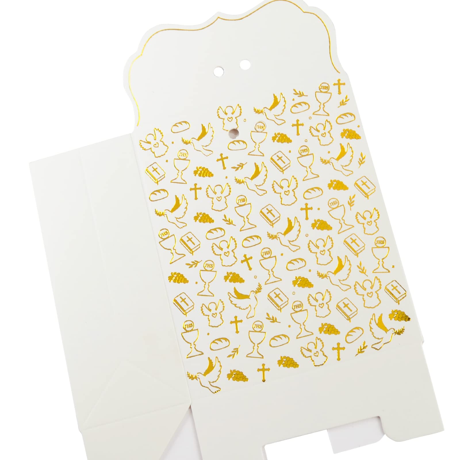 Bomboniere Prima Comunione - 50 Scatoline Con Bigliettini E Nastri, Decorazione Calice E Spighe - Foto 12