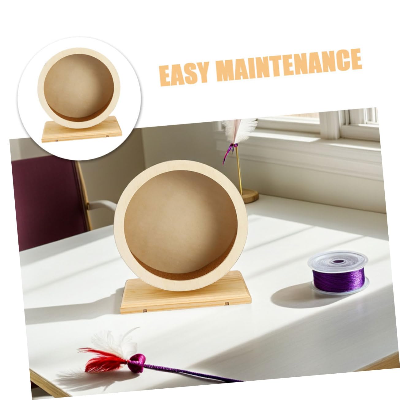 2 Piezas Rueda De De Hámster Silencioso Rueda De Hámster Súper Silenciosa Pequeña para Mascotas Beige De Madera
