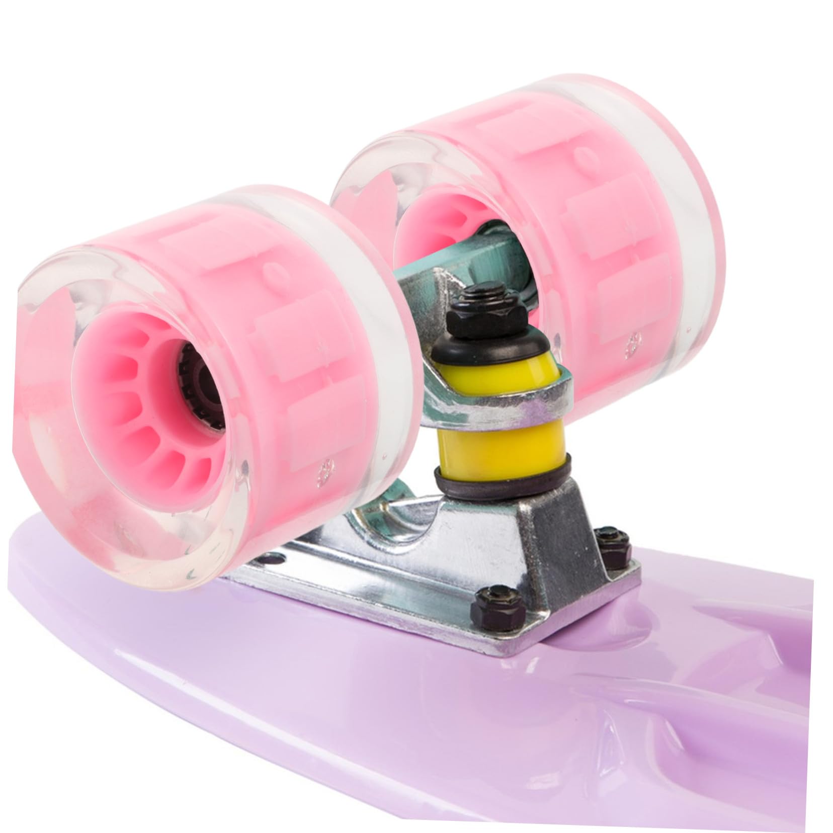 BESPORTBLE Ruedas de Patineta Cruiser Iluminadas de PU Rosa 4 Piezas