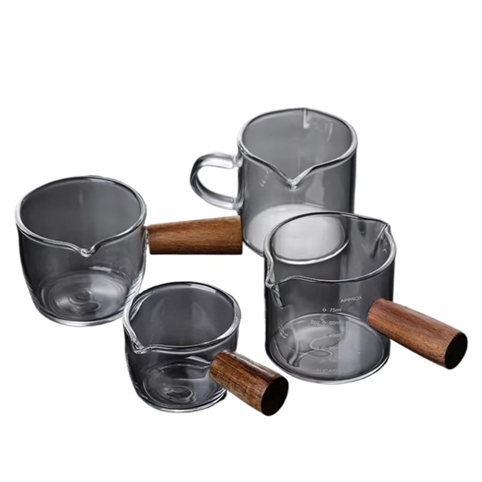 Vaso medidor para espresso en tu cafetería en casa con jarra de leche de 250ml