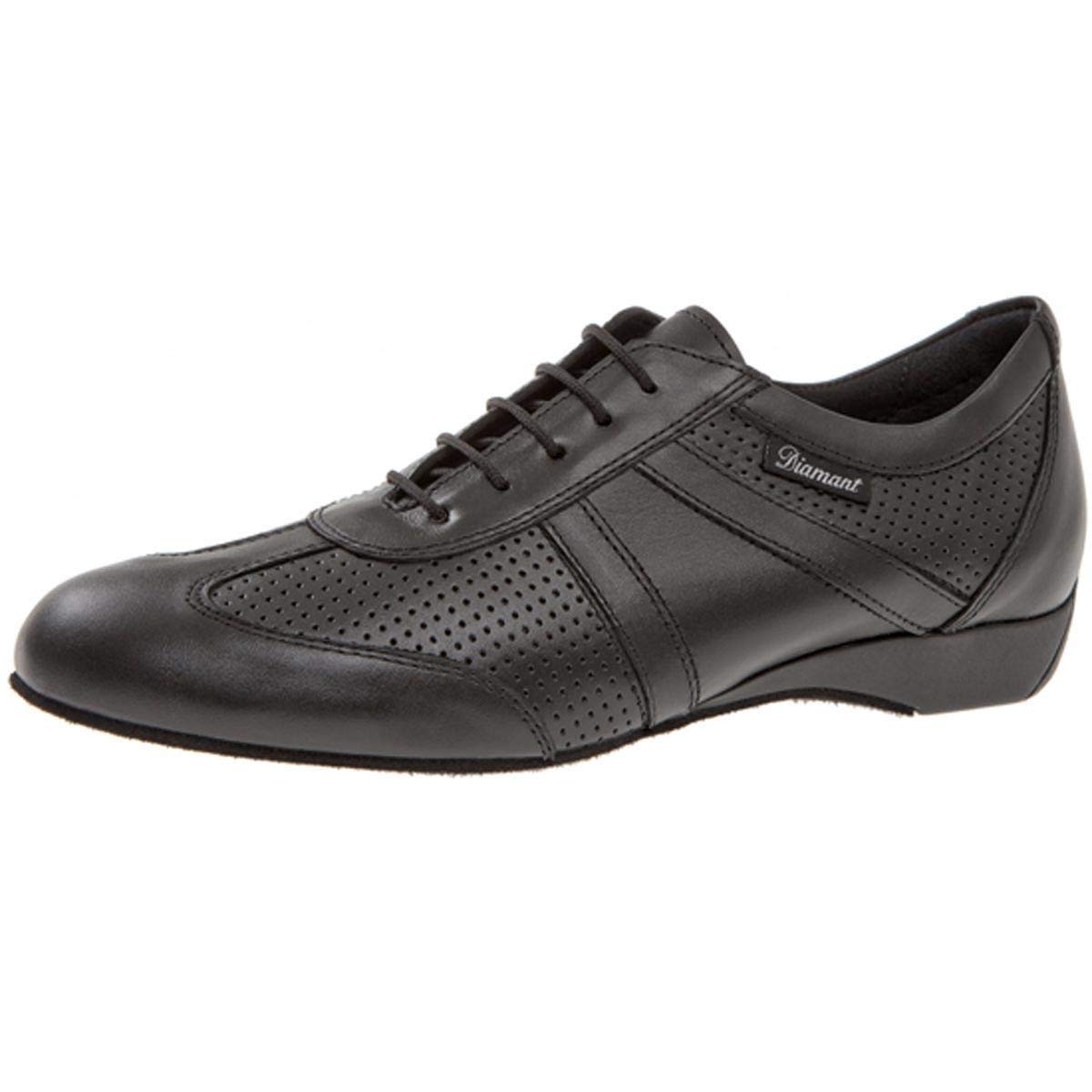 Diamant Uomini Ballroom Sneakers Pelle Nappa Nero 2,5 cm Zeppa Largo Made in Germany