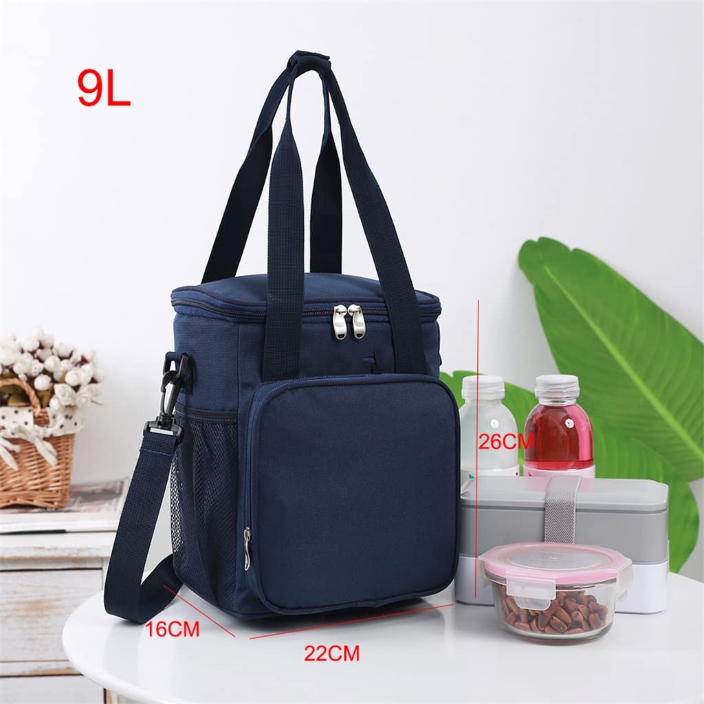 Bolsa de Almuerzo de Tela esmerilada de 9 litros - Enfriador con Aislamiento térmico multifunción portátil para Alimentos