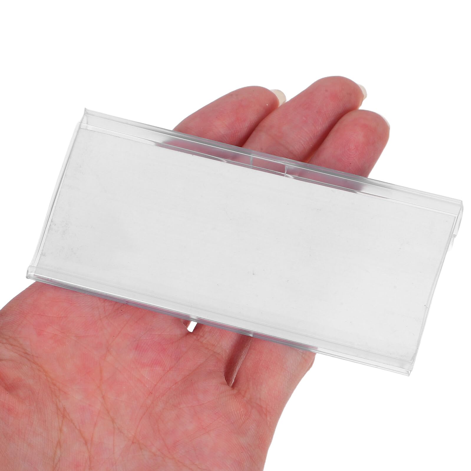 Hemobllo Lot de 100 sets de Porte-Étiquettes Transparents en Plastique 90X42 MM pour Rayonnages Métalliques avec 100 Inserts Papier pour Affichage Prix Supermarché et Organisation