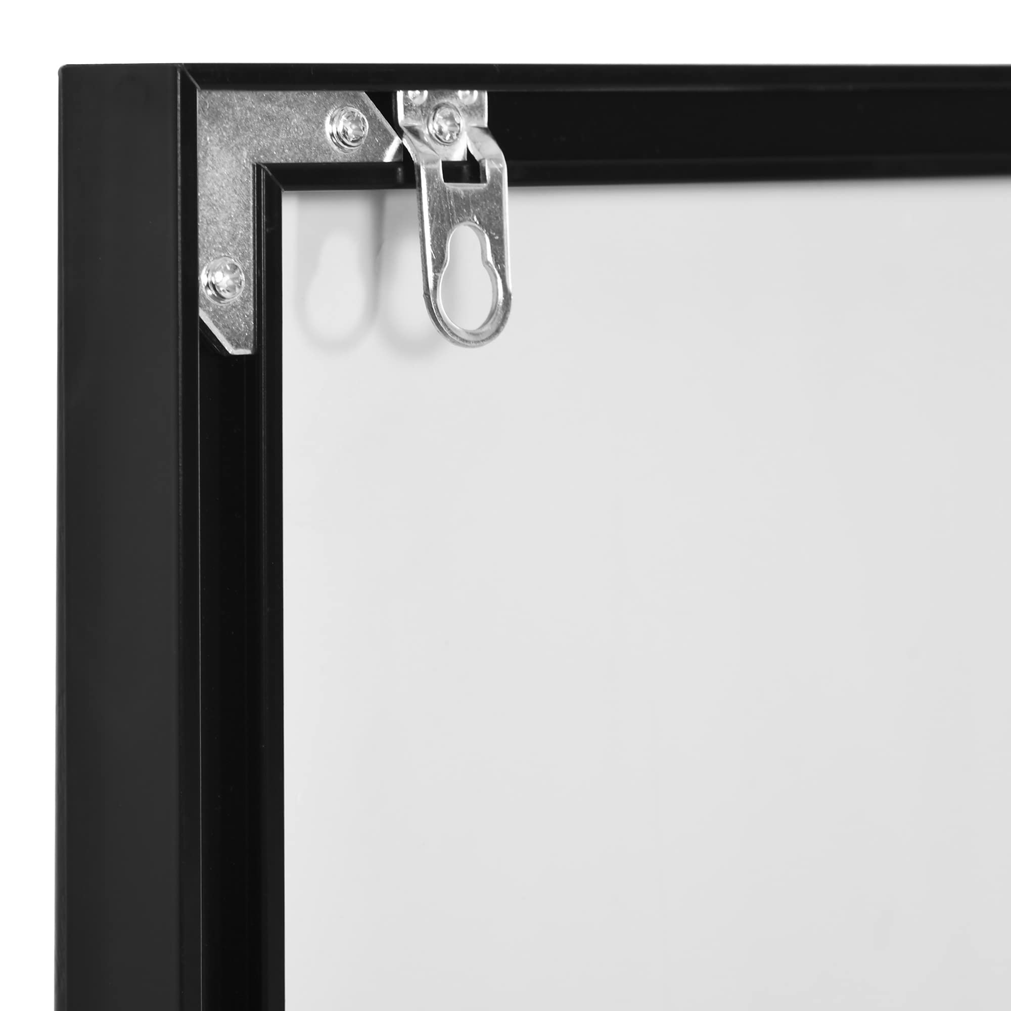 HOMCOM Miroir Mural Film Sécurité Anti Déflagrant 120L x 35l cm Noir | Système Attache Inclus, Cadre Alliage Alu.