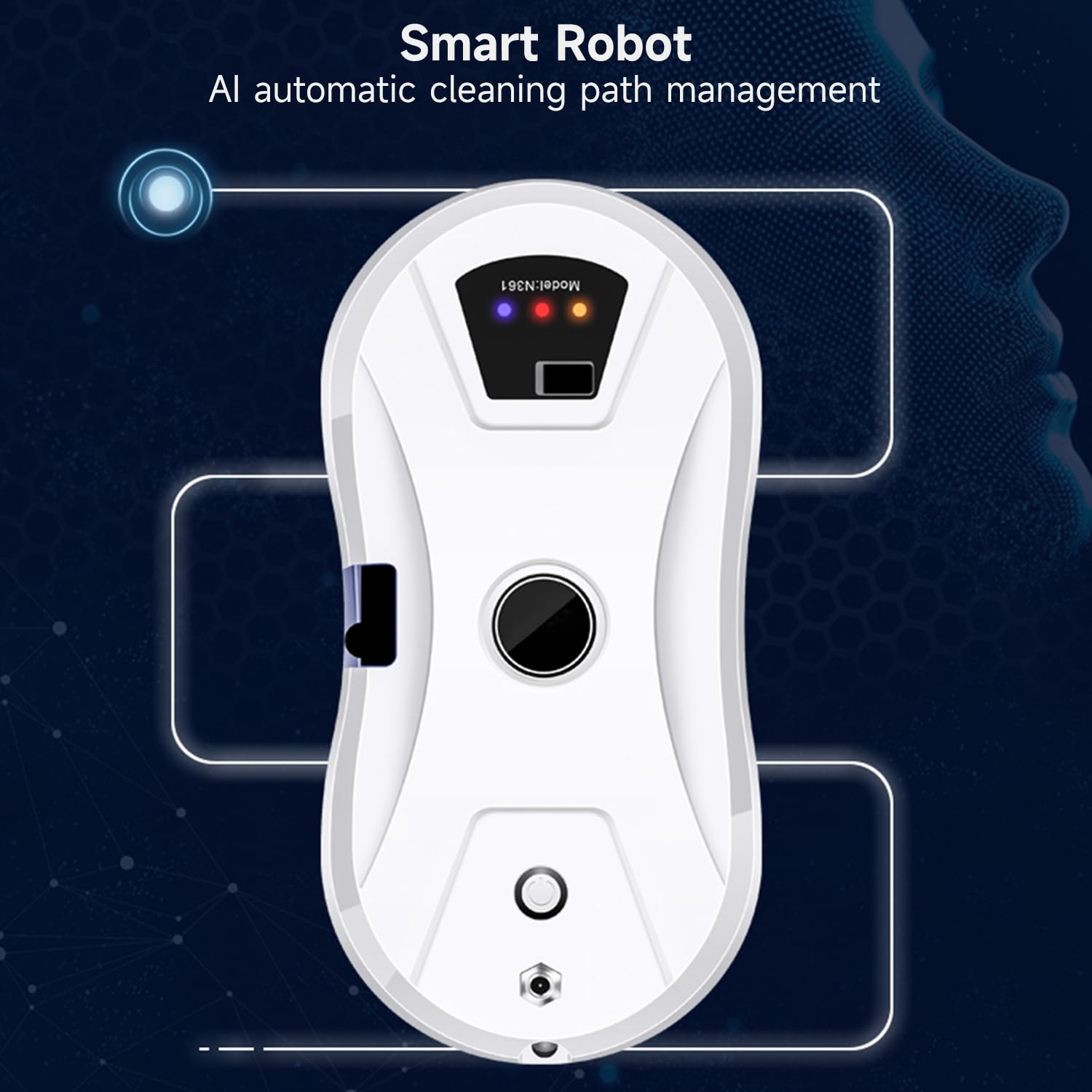 Robot do mycia okien, elektryczny z pilotem zdalnym i zbiornikiem 30 ml, automatyczna funkcja spryskiwania, okienny do okien wewnętrznych i zewnętrznych, 10 ściereczek