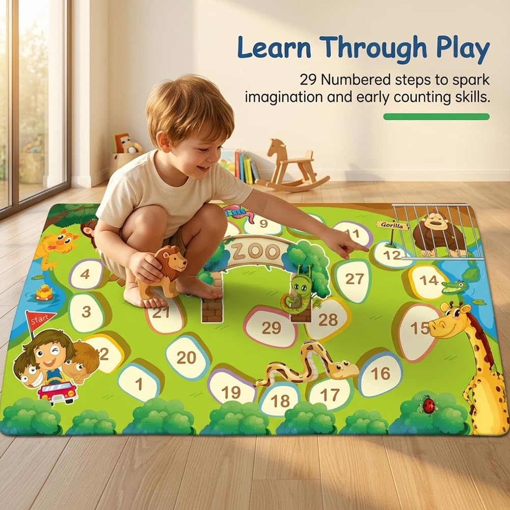 Tappeto da gioco per auto giocattolo, Tappeto Stradale per Bambini, per Bambini AntiscivoloTappetos Soggiorno e Camera da Letto -80×120cm