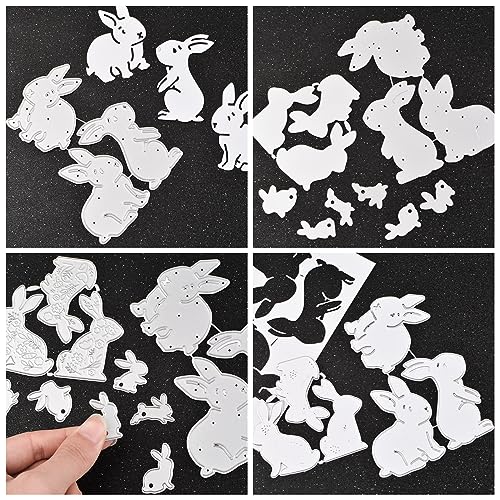 URROMA Rabbit Cutting Dies, 13 PCS Rabbit Metal Cutting Dies for Scrapbooking Paper Crafts Card Making Album Stamp DIY Decor - Image 3