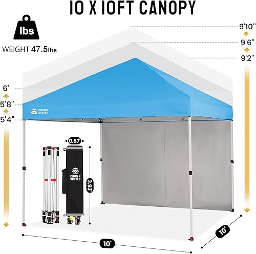 Miniatura 135 de CROWN SHADES Tienda de campaña desplegable con toldo instantáneo comercial de 10 x 10 pulgadas con bloqueo central