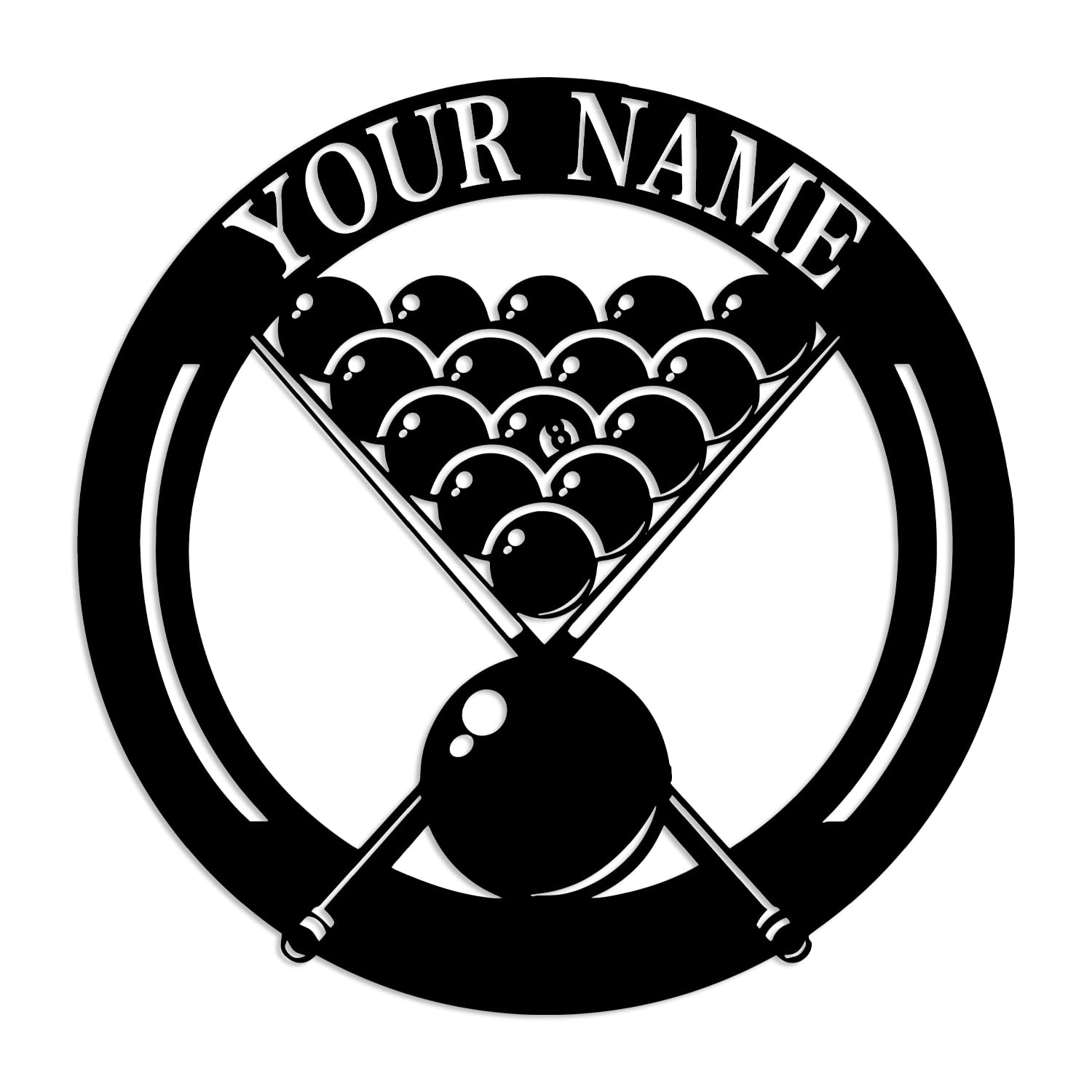 Custom Billiards Metal Wall Art, Custom Snooker Name Sign, Custom Billiard Medal Hanger Metal Wall Art,Billiards Metal Signs, Billiards Pool Player Metal Wall Art,Billiards Club Decor (Billiards F)