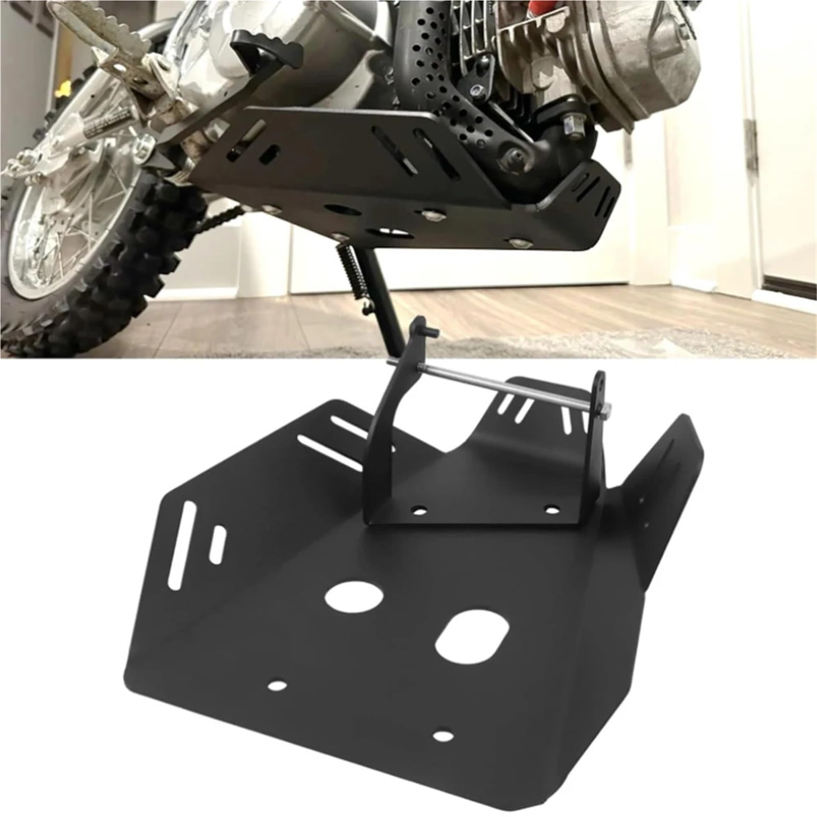 Per CRF110F 2019-2024 Copertura telaio della protezione pancia motore motociclo copertura motore Base del Motore(Black)