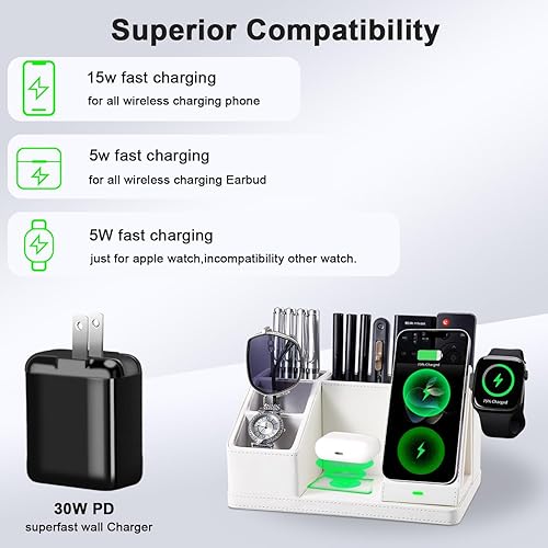 Miniatura 6 de Organizador de bolígrafos de cuero, soporte multifuncional para escritorio, organizadores de escritorio y accesorios para suministros de arte de