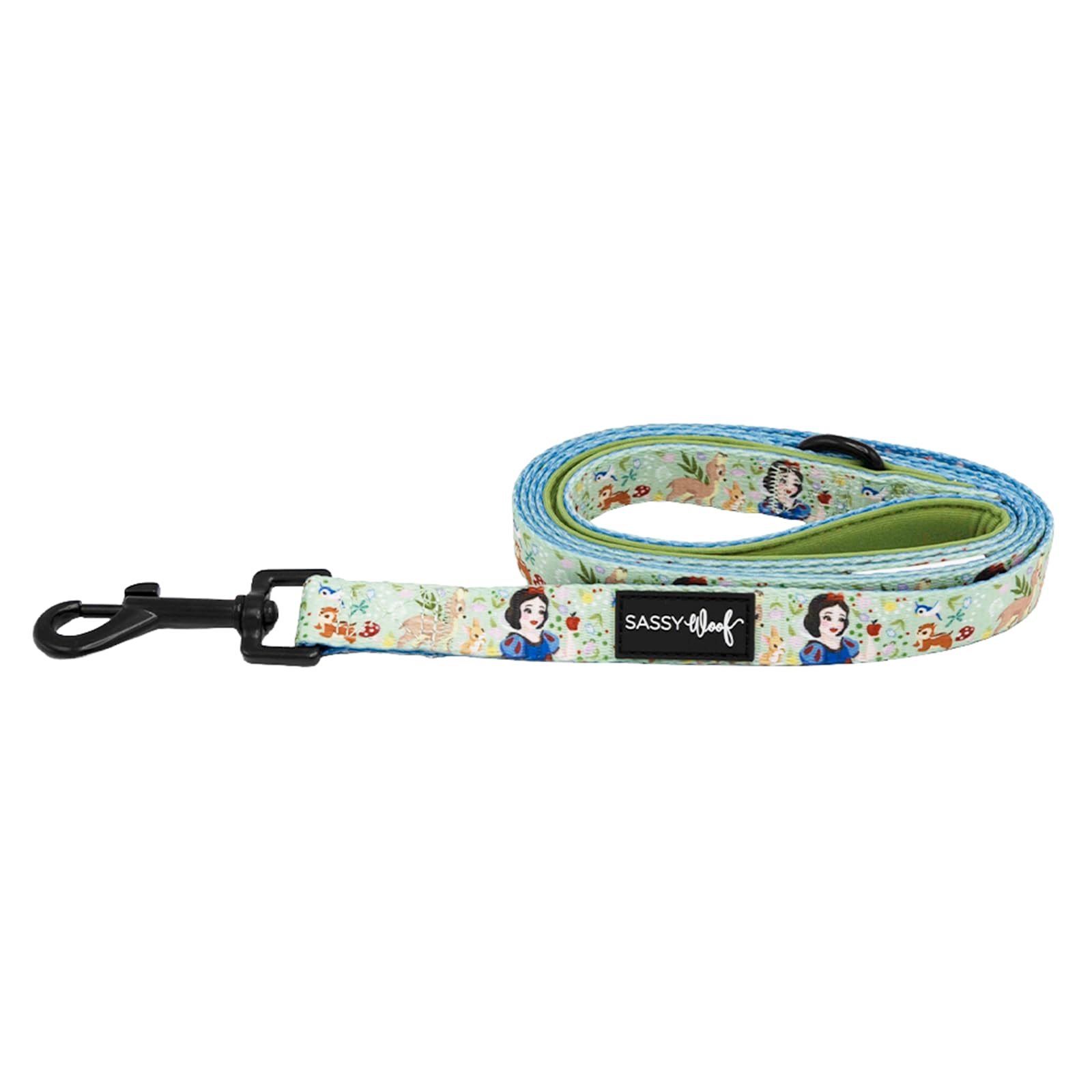 Sassy Woof Disney - Correa para perro Blancanieves de 60 pulgadas con diseño patentado y mango acolchado de neopreno, cómoda, duradera y elegante para perros pequeños a grandes
