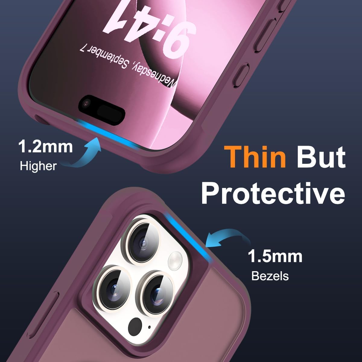 Compatible with iPhone 16 Pro Case with Invisible Magnetic O-Ring Stand Military-Grade Translucent Case for iPhone 16 Pro 6.3" [Compatible with Mag-Safe][Great Grip Feeling], Wine Red - Image 6