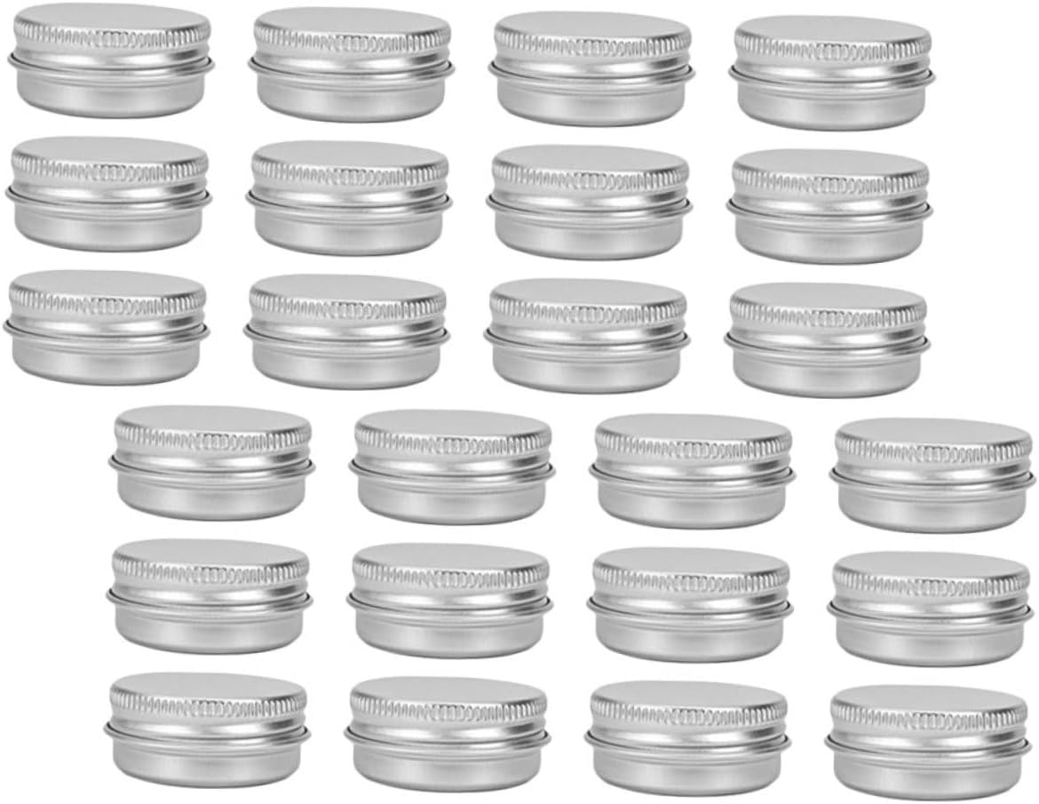 FUNOMOCYA 24 Stuks Ronde Aluminium Blikken Compacte Opbergdozen voor Cosmetica Lippenbalsems Kunstbenodigdheden Lichtgewicht Dicht met Schroefdop