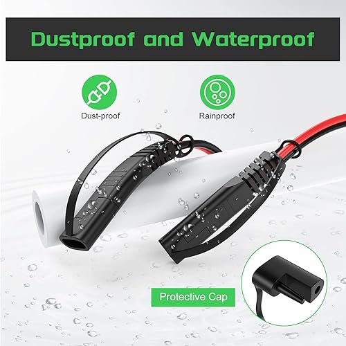 Miniatura 4 de Cable SAE a SAE de 10 pies 16 AWG, cable de extensión Bateria Power SAE para cargador de batería, conector de desconexión rápida, cable de extensión