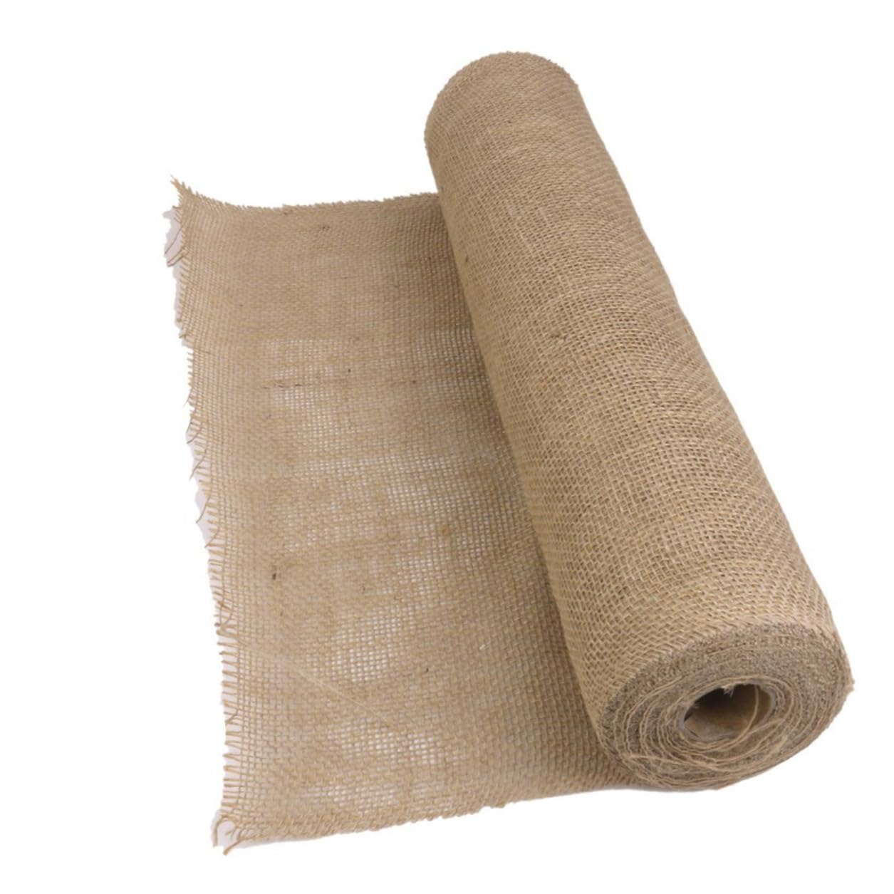 Rustikaler Jute Tischläufer Braun Hessian Tischdecke Langlebig Gewaschen Genäht für Landhaus Hochzeit Party Weihnachtsdeko