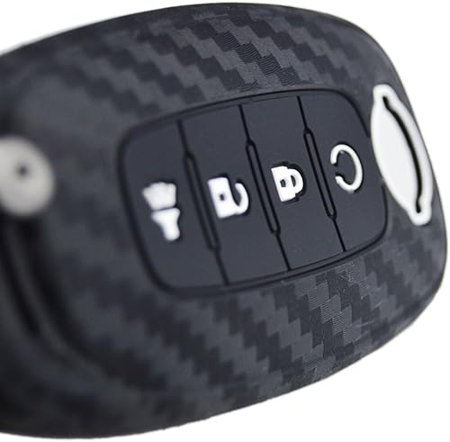 Miniatura 4 de Funda de silicona de carbono para llavero + llavero para Nissan Rogue Pathfinder X-Trail 2023 2024 285E3-7LA6A