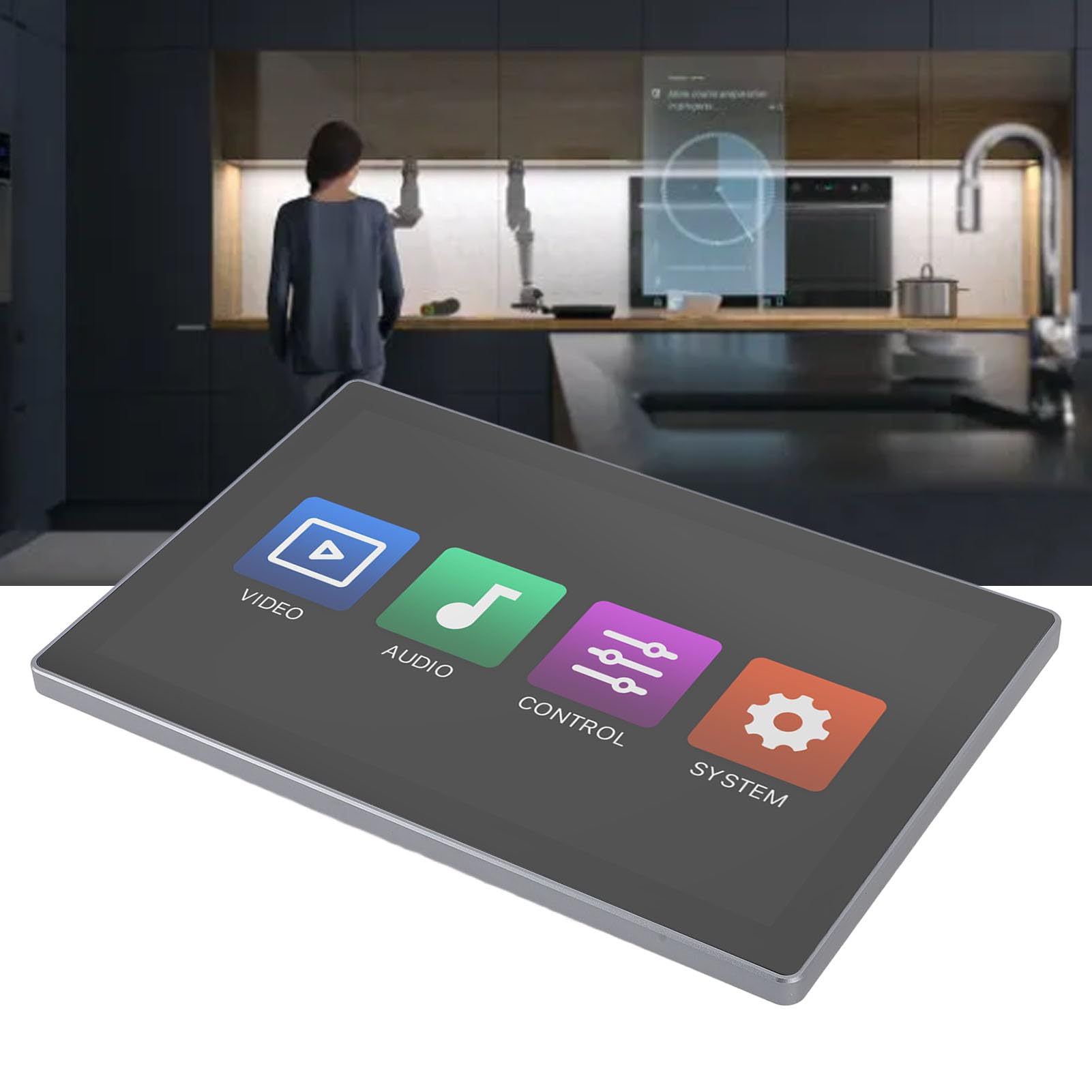 Pannello di Controllo Smart Home, Dimmer da 10 Pollici e Lettore Musicale di Sottofondo, Interruttore Timer di Controllo App Smart Life per Elettrodomestici Intelligenti, (Spina