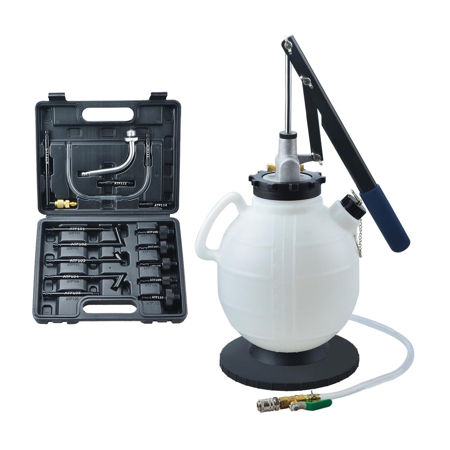 7.5 L Manual Transmission Oil Transfer Pump, Transmission Fluid Transfer Pump, Automotive Gearbox Oil Filling System with 15 ATF Adapters