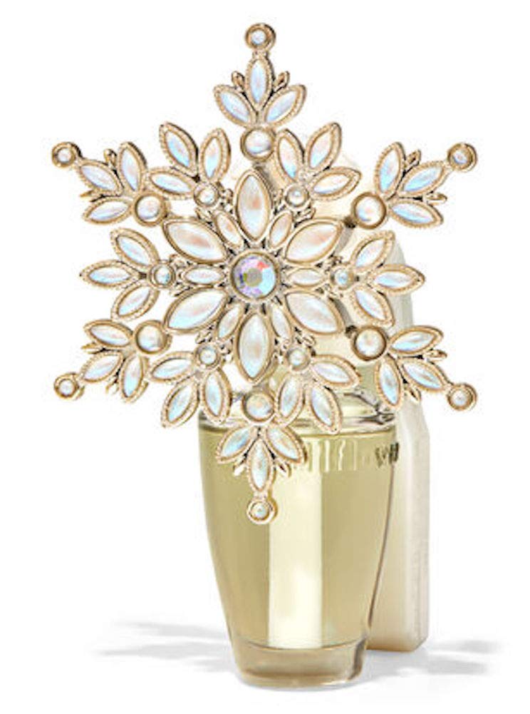 White Barn Candle CompanyBath and Body Works Wallflower Fragrance Plug in Shiny Snowflake Winter 2020 Collection Lights Up