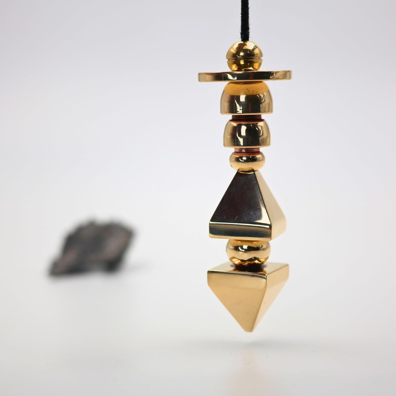 Inner Compass Brass Pendulum, Polished Gold, 3.5 Inch Length, 4.5 Oz Weight, Dowsing Tool for Divination