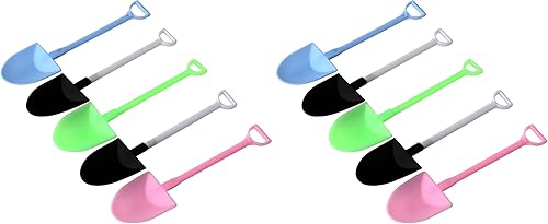 Miniatura 5 de HAZOULEN Colorida novedad desechable de plástico forma de pala cuchara de postre, juego de 100