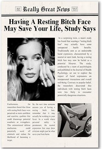 Lienzo vintage funky para pared, póster con citas inspiradoras de chicas modernas, periódicos en blanco y negro, carrito de discoteca, decoración de