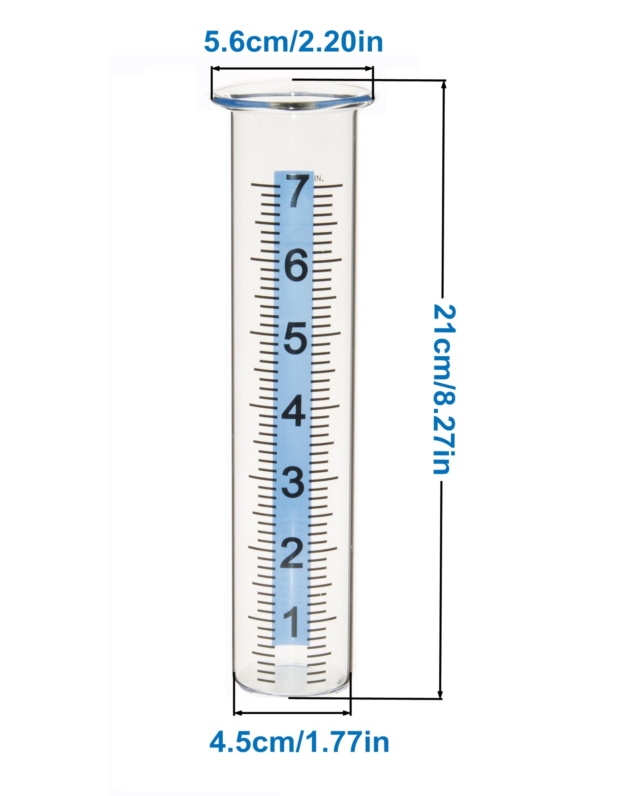 Medidor de Lluvia de Capacidad de 7 Pulgadas con Soporte de Acero Inoxidable, medidor de Lluvia de Montaje en Poste para Patio, jardín, al Aire Libre, hogar (Estilo B)