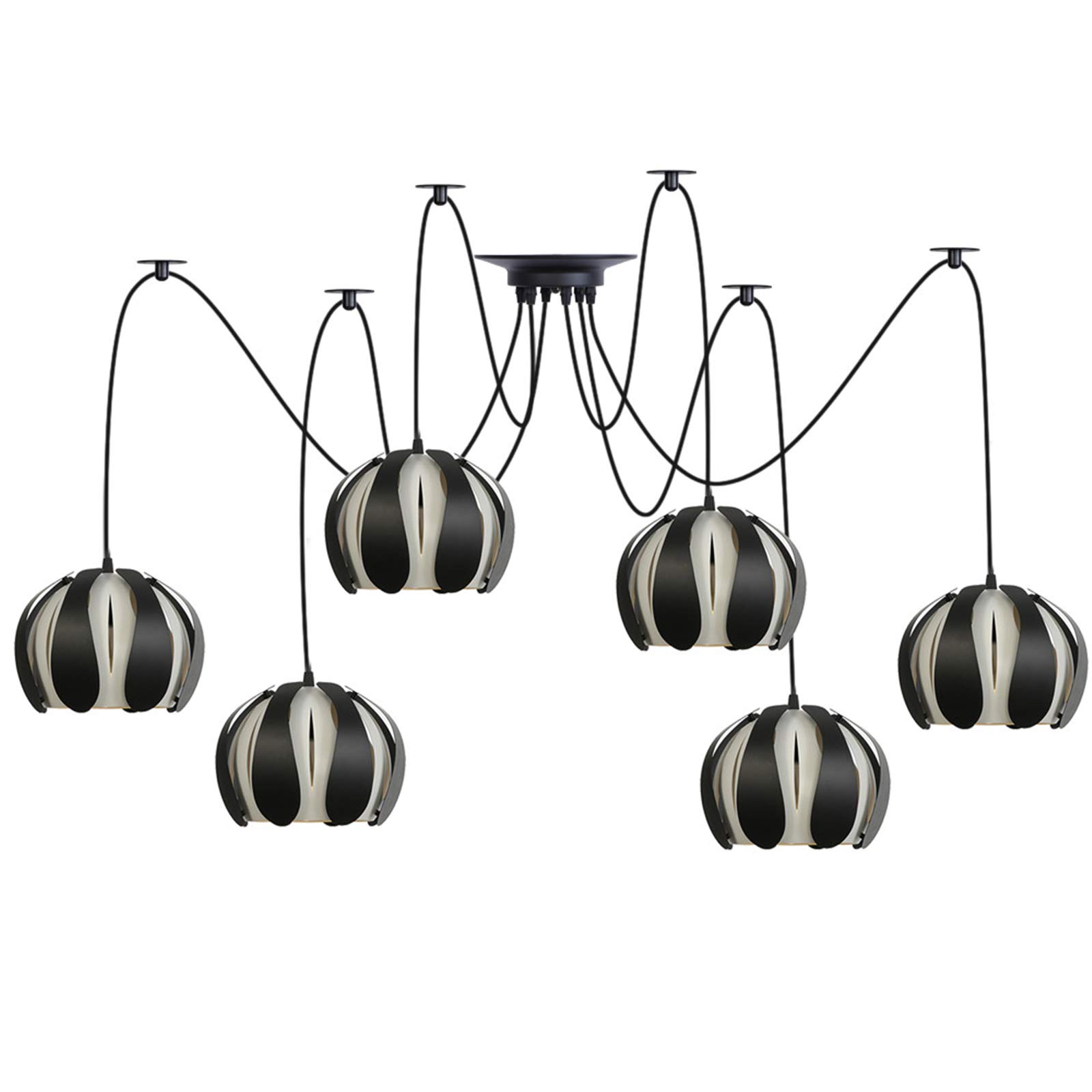 Lustre nordique moderne en métal laqué noir et blanc, luminaire haut de gamme