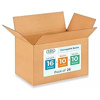 Vista 260 de IDL Packaging Cajas para envío de cartón corrugado cúbicas de 10 pulgadas de largo x 10 pulgadas de ancho x 10 pulgadas de alto (paquete de 5)