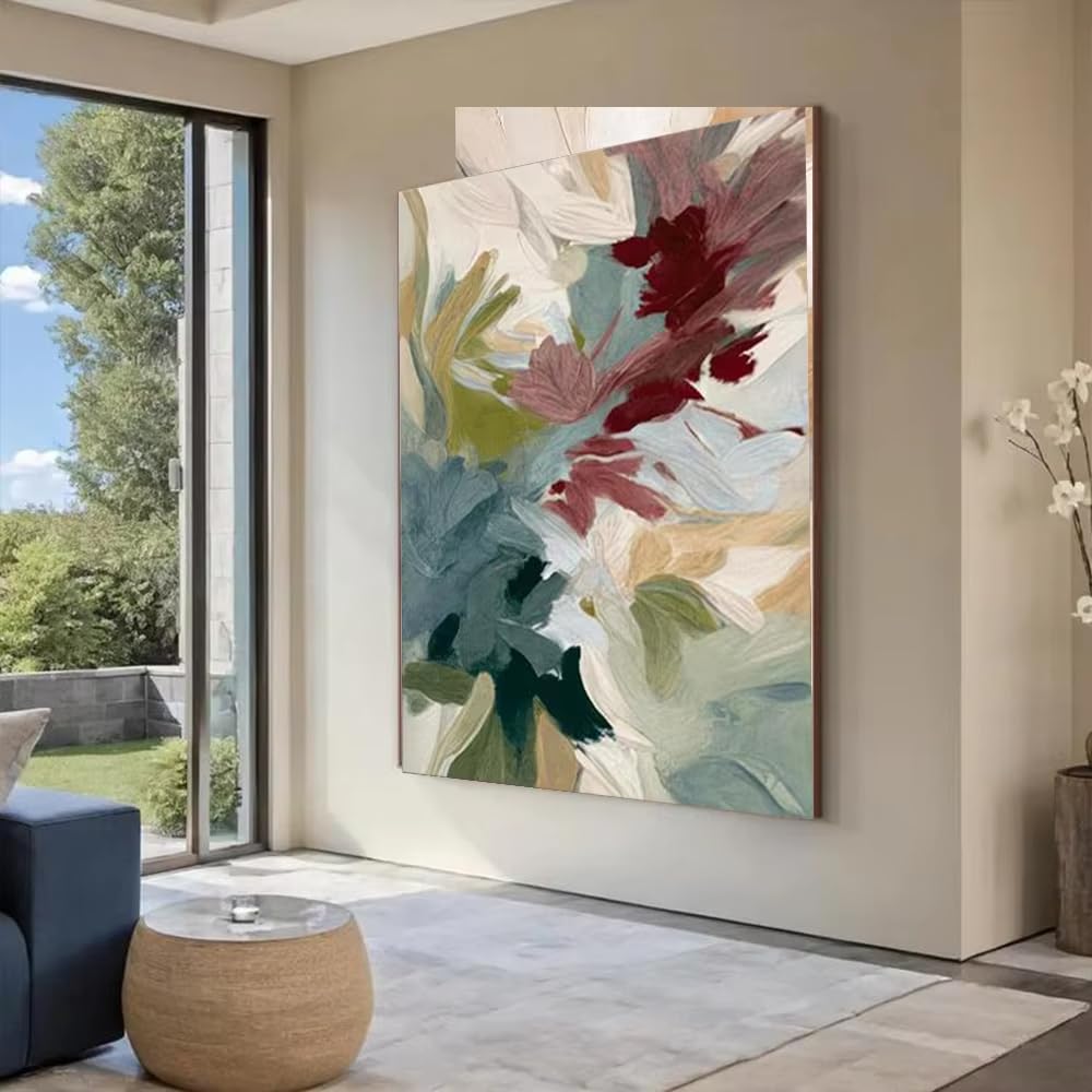 DFZEWKI Abstract on Canvas Ins Flower Wall Art Picture Big Mural for Home Living Room Decor Image(80x120cm(31x47in)/No frame)