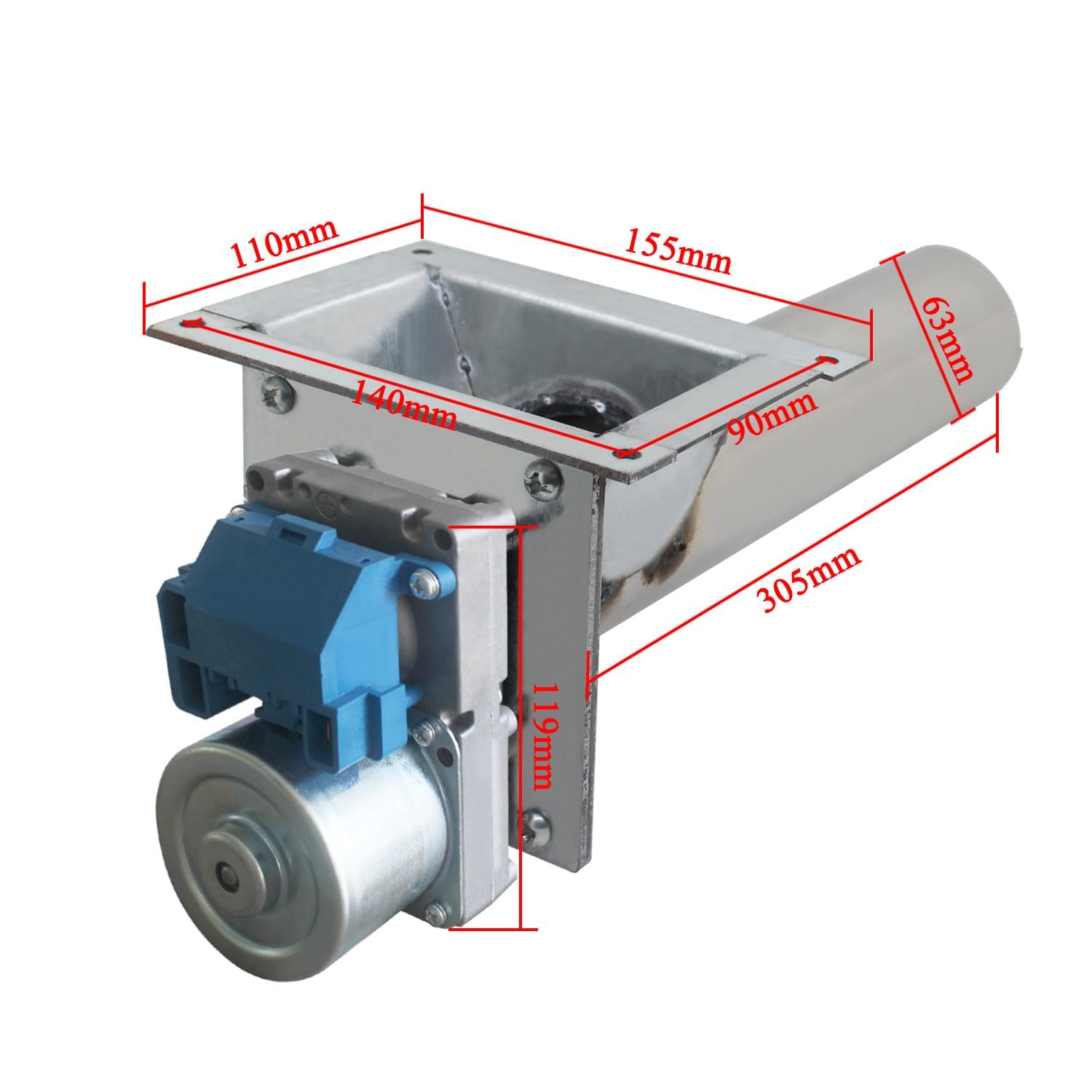 Trasportatore coclea pellet completa con motore 2rpm3 rpm vite motoriduttore coclea trasporto pellet caricatore stufa (3 rpm)