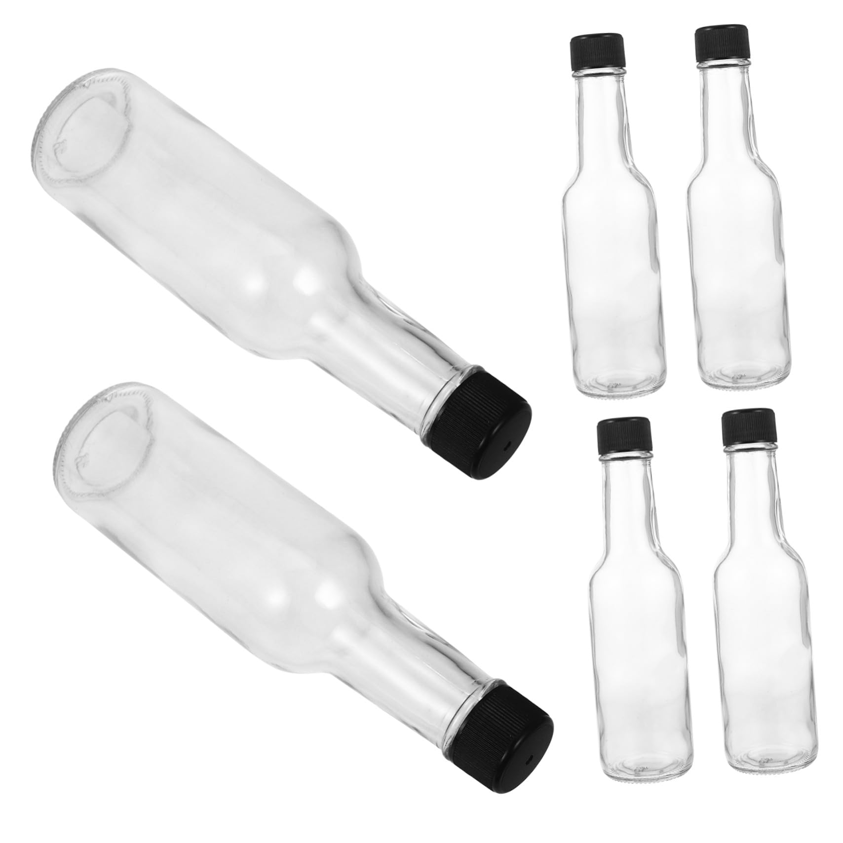 Homoyoyo 6 Botellas de Vidrio para Salsa y Ketchup con Tapa Segura, Capacidad 150ml, Material Vidrio y Pp, Ideales para Restaurantes y Uso Comercial