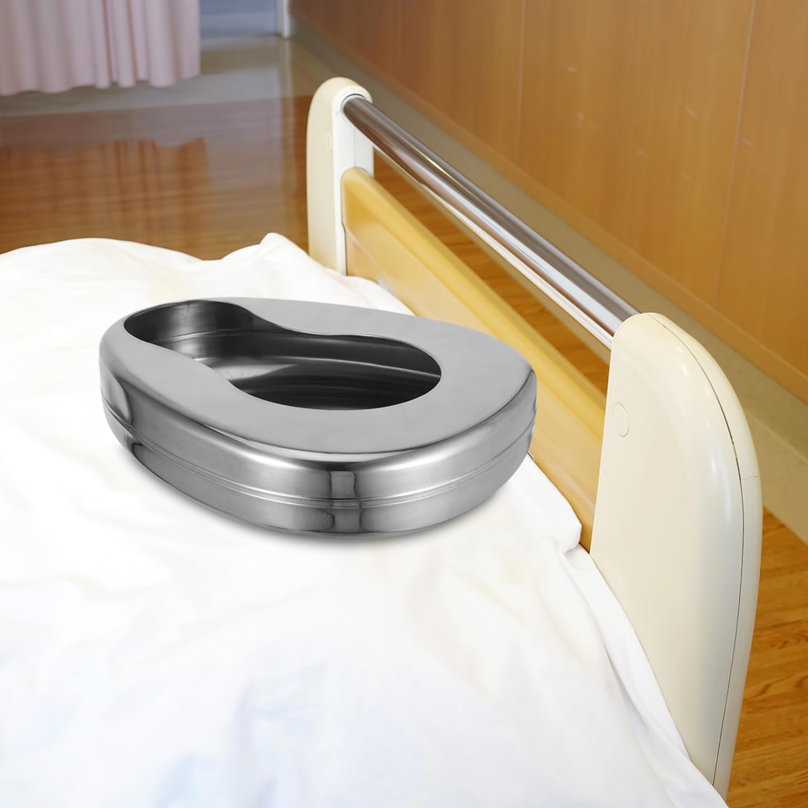 Stalowy Bedpan Osób Starszych i Leżących Metalowa Miska Łóżkowa Trwały i Odporny Zużycie Praktyczny Do Szpitali i Domowej Opieki Nocny Wygodny Do Użytku