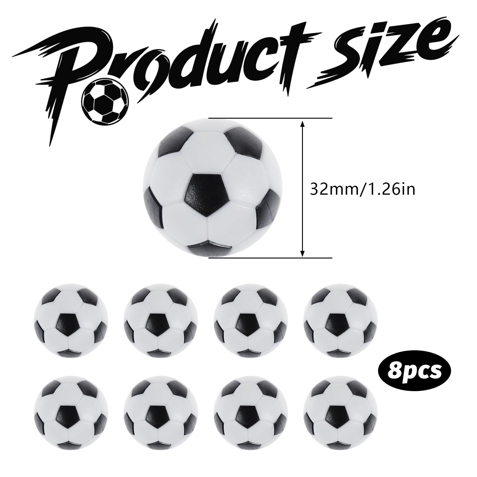 8 sztuk piłek do piłkarzyków, piłki do piłkarzyków, 32 mm, do piłkarzyków i piłkarzyków